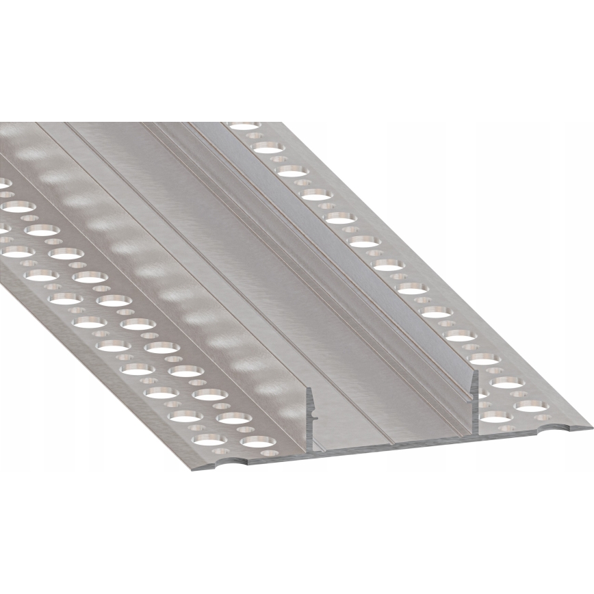 Perfil embutido para fitas LED 1 m prata/branco