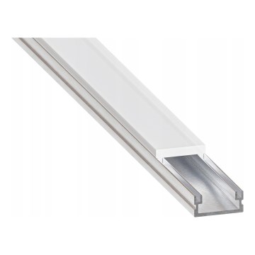 Perfil embutido para fitas LED 1 m prata/branco