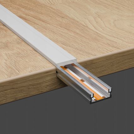 Perfil embutido para fitas LED 1 m prata/branco
