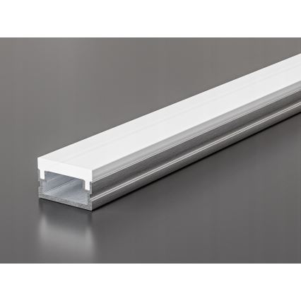 Perfil embutido para fitas LED 1 m prata/branco