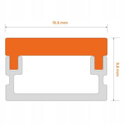 Perfil embutido para fitas LED 1 m prata/branco