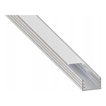 Perfil embutido para fitas LED, 1 m, prateado/branco