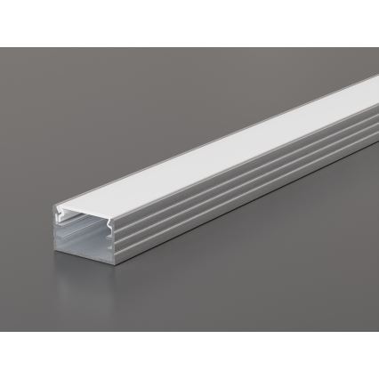 Perfil embutido para fitas LED, 1 m, prateado/branco