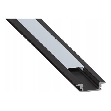 Perfil embutido para fitas LED 1 m preto/branco