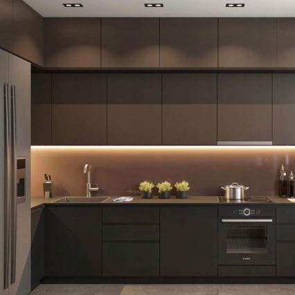 Perfil embutido para fitas LED 1 m preto/branco