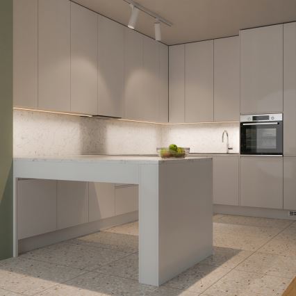 Perfil embutido para fitas LED 1 m preto/branco