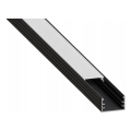 Perfil embutido para fitas LED 1 m preto/branco