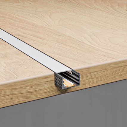 Perfil embutido para fitas LED 1 m preto/branco
