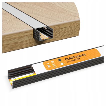 Perfil embutido para fitas LED 1 m preto/branco