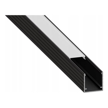 Perfil embutido para fitas LED 1 m preto/branco