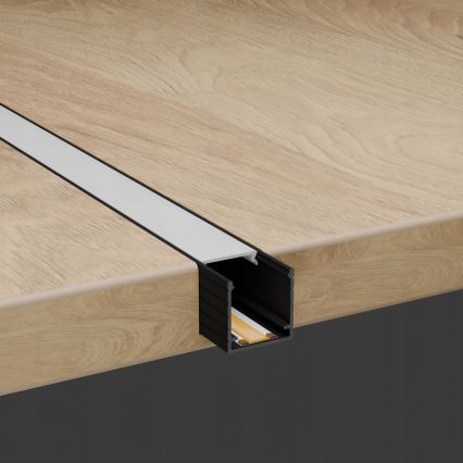 Perfil embutido para fitas LED 1 m preto/branco