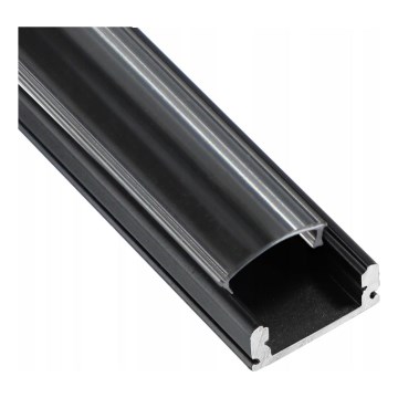 Perfil embutido para fitas LED 1 m, preto/transparente