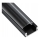 Perfil embutido para fitas LED 1 m, preto/transparente