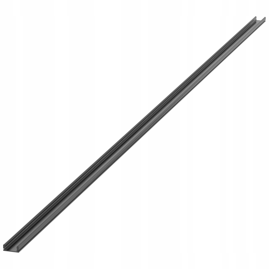Perfil embutido para fitas LED 1 m, preto/transparente