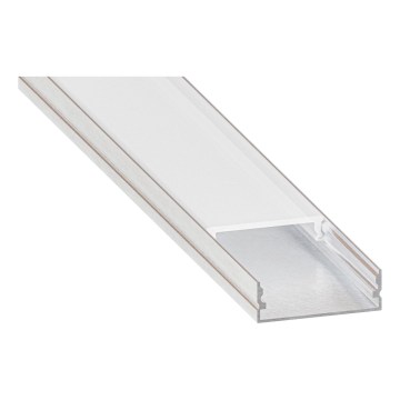 Perfil embutido para fitas LED de 1 m, prata/branco