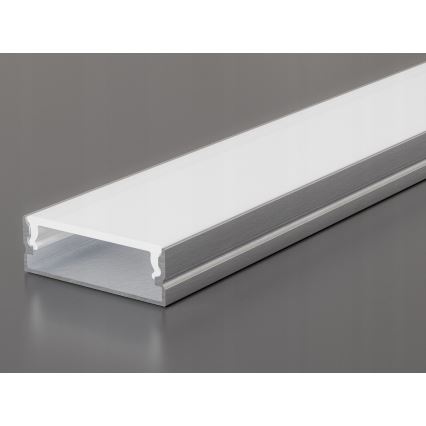 Perfil embutido para fitas LED de 1 m, prata/branco