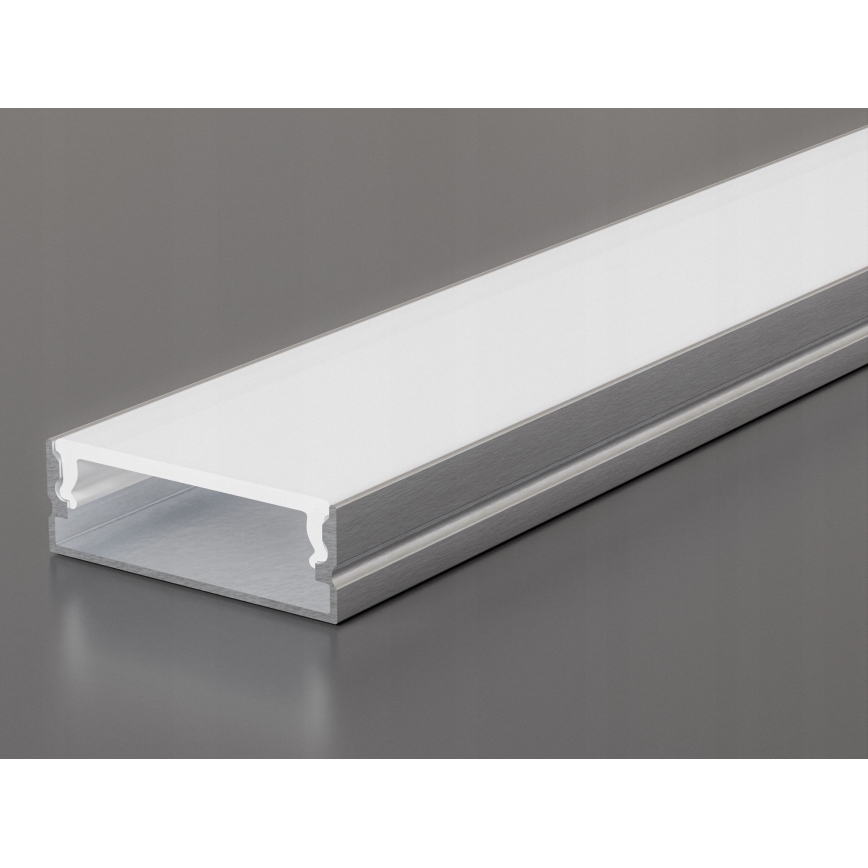 Perfil embutido para fitas LED de 1 m, prata/branco