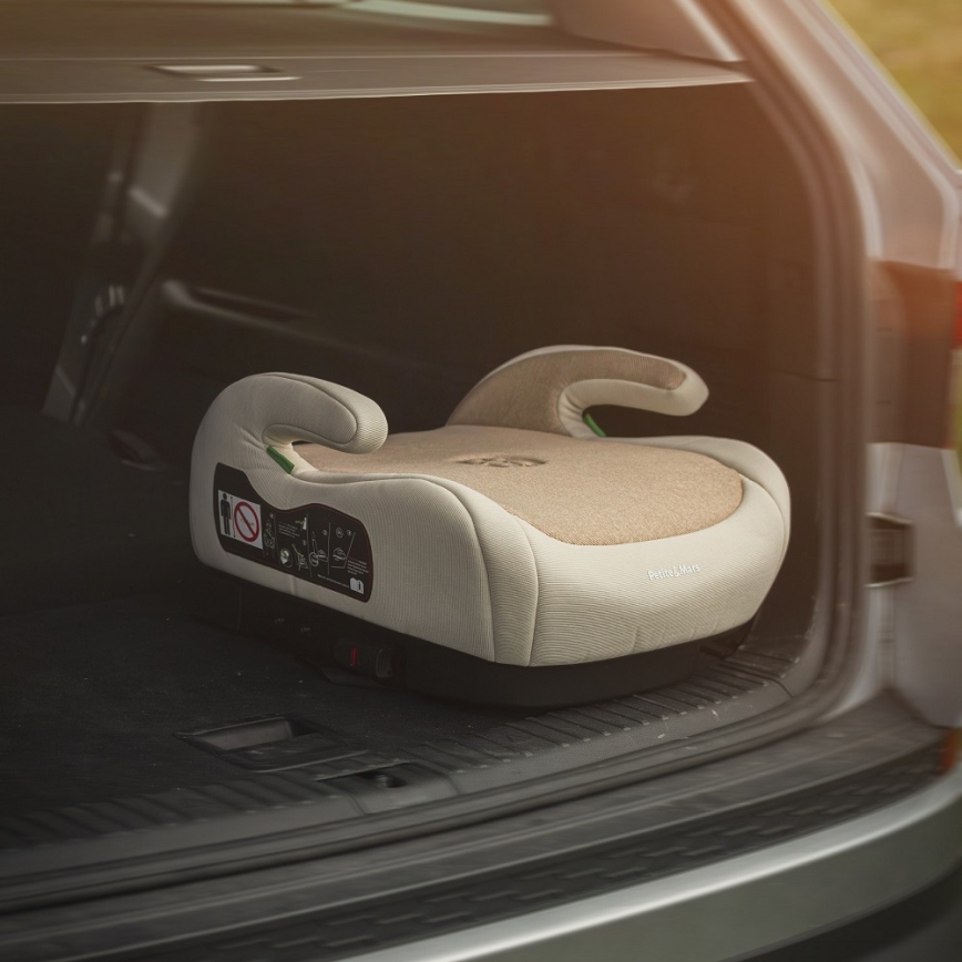 PETITE&MARS - Assento de elevação para automóvel OPTIMUS PRO i-Tamanho 125-150 cm (22-36 kg) bege