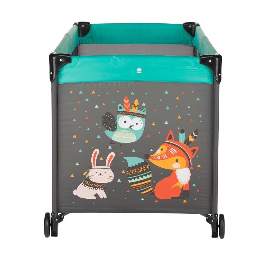 PETITE&MARS - Berço de viagem KOOT-FOX turquesa