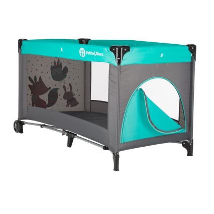 PETITE&MARS - Berço de viagem KOOT-FOX turquesa