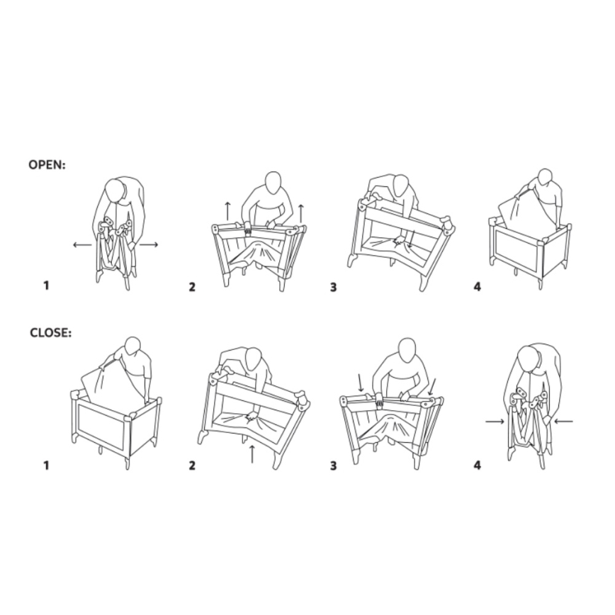 PETITE&MARS - Berço de viagem NYJA Urban Jungle Charcoal