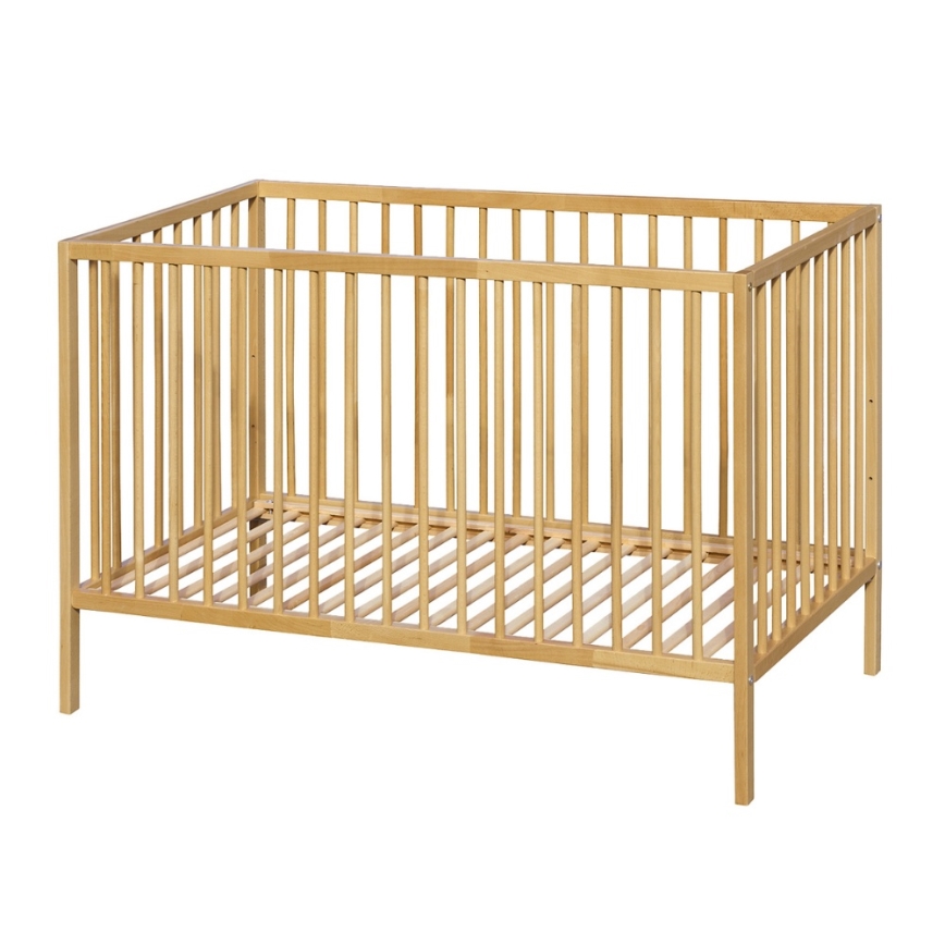 PETITE&MARS - Berço infantil + barreira de segurança NELA BEECH 120x60 cm faia
