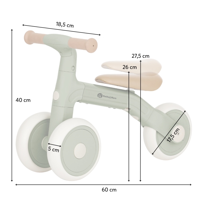 PETITE&MARS - Bicicleta sem pedais 3 em 1 para crianças BINGO Marfim