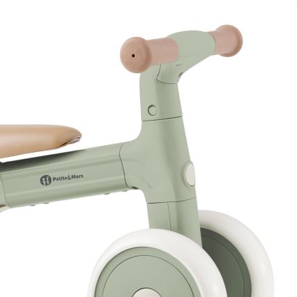 PETITE&MARS - Bicicleta sem pedais infantil 3 em 1 BINGO Sage Leaf