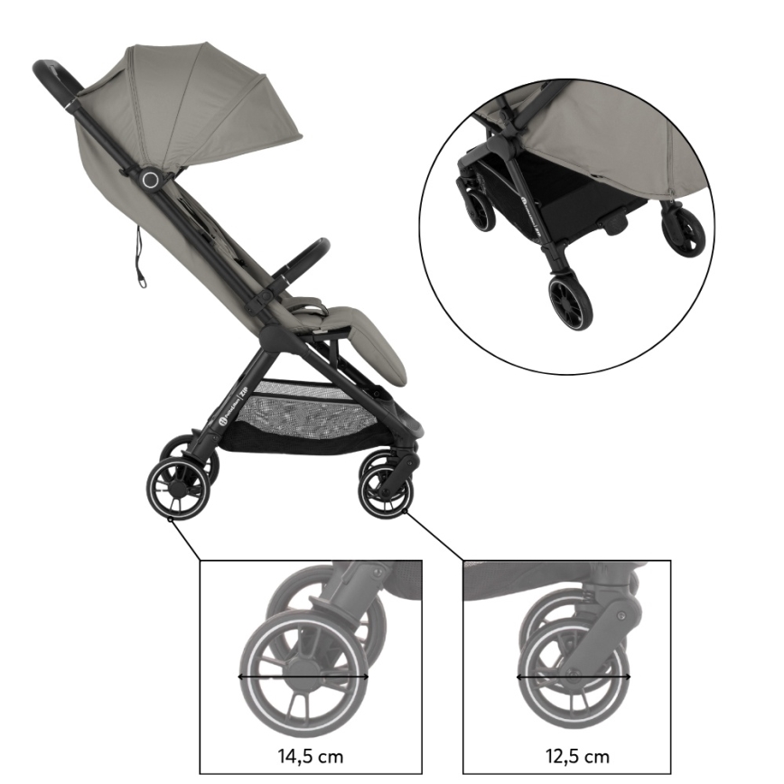 PETITE&MARS - Carrinho de passeio desportivo ZIP Velvet Grey