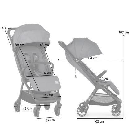 PETITE&MARS - Carrinho de passeio desportivo ZIP Velvet Grey