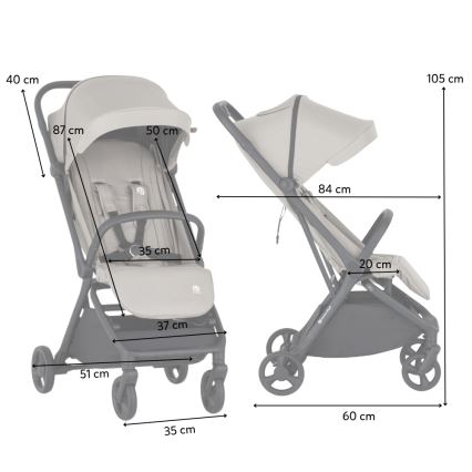 PETITE&MARS - Carrinho desportivo FLIP Platinum Grey