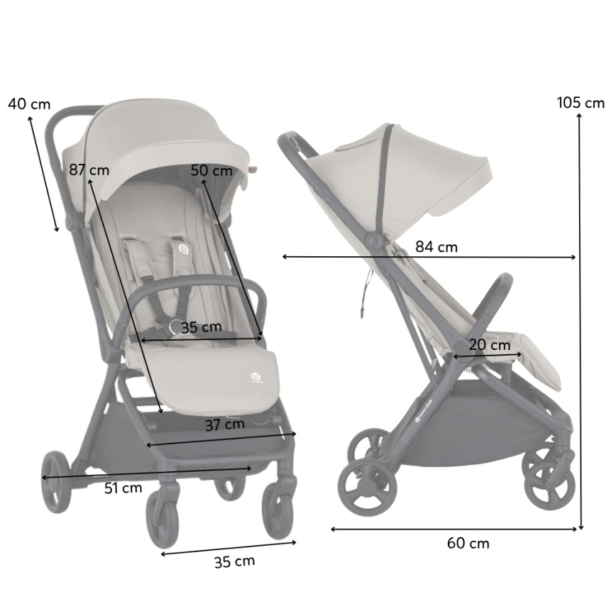 PETITE&MARS - Carrinho desportivo FLIP Platinum Grey