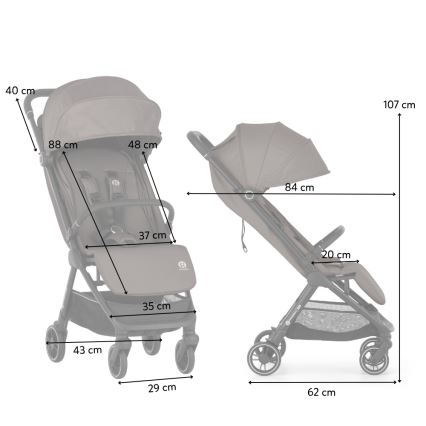 PETITE&MARS - Carrinho desportivo ZIP Creamy Cocoa