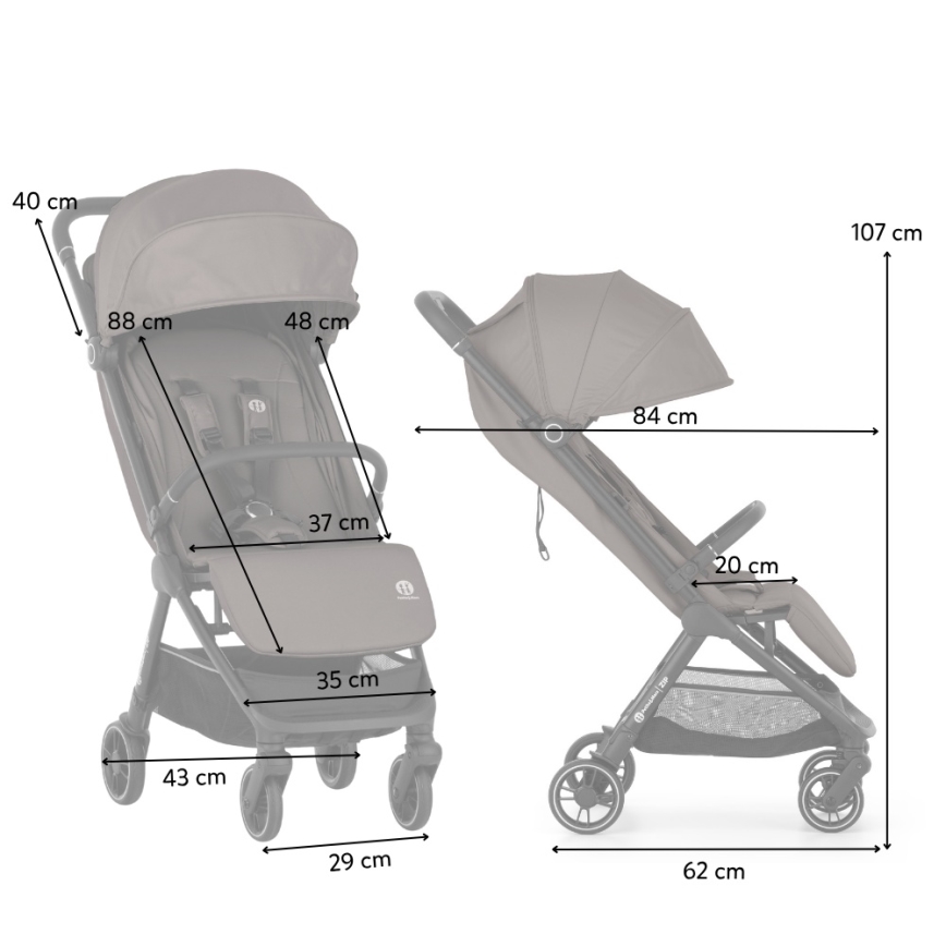 PETITE&MARS - Carrinho desportivo ZIP Creamy Cocoa