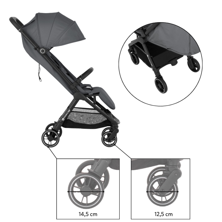PETITE&MARS - Carrinho desportivo ZIP Smoky Anthracite