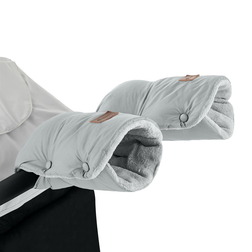 PETITE&MARS - CONJUNTO Saco para bebé 3 em 1 JIBOT + manoplas para carrinho JASIE cinzento claro