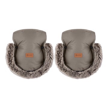 PETITE&MARS - Luvas  para carrinho de passeio FURRY Mocha Mousse