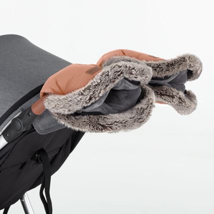 PETITE&MARS - Luvas  para carrinho de passeio FURRY Pastel Peach