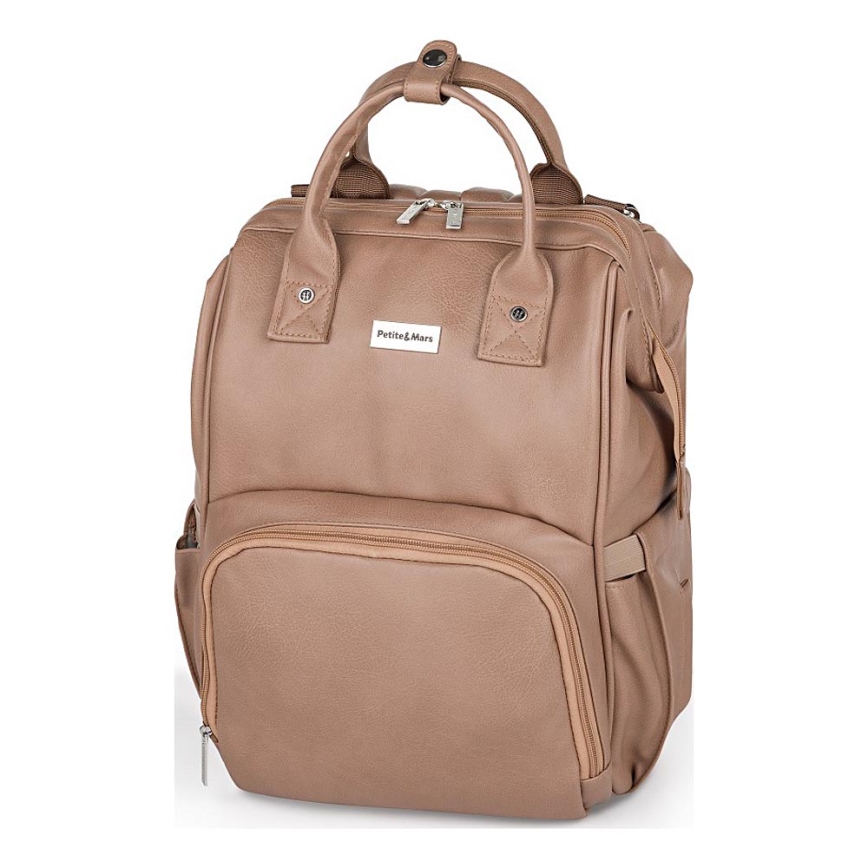 PETITE&MARS - Mochila para muda de roupa para carrinho de bebé JASPER castanho