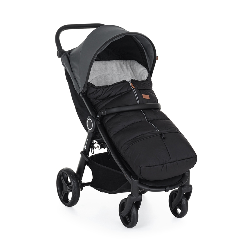 PETITE&MARS - CONJUNTO Saco de bebê 3 em 1 JIBOT + protetores de mãos para carrinho JASIE preto