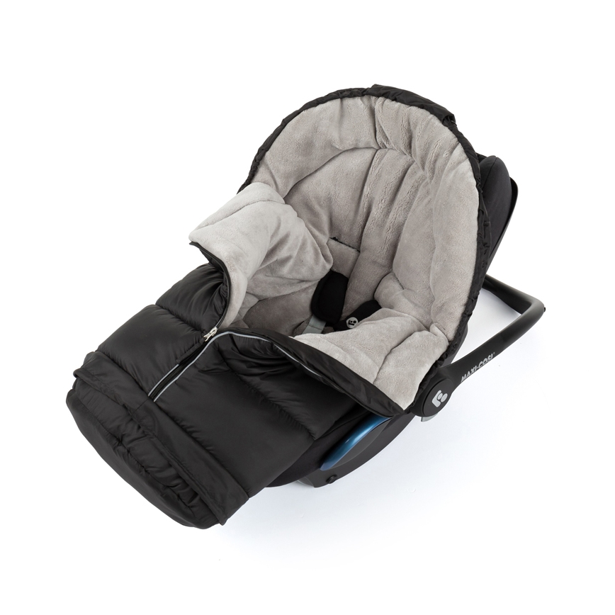 PETITE&MARS - CONJUNTO Saco de bebê 3 em 1 JIBOT + protetores de mãos para carrinho JASIE preto