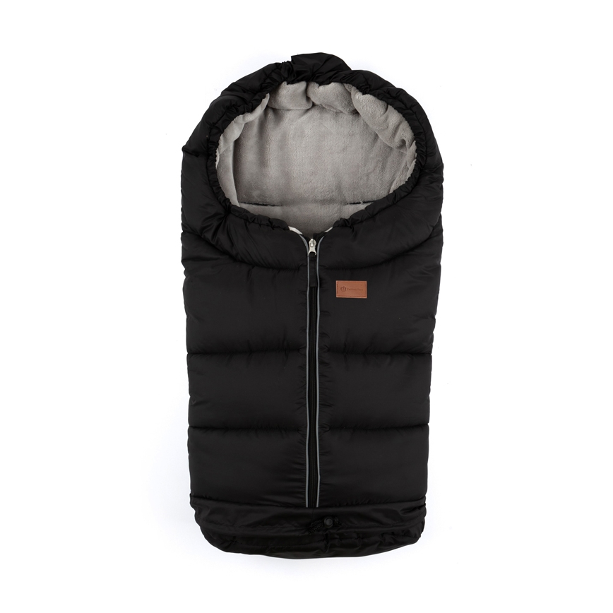 PETITE&MARS - CONJUNTO Saco de bebê 3 em 1 JIBOT + protetores de mãos para carrinho JASIE preto