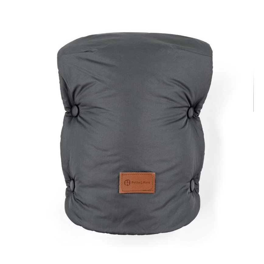 PETITE&MARS - CONJUNTO Saco de bebê 3 em 1 JIBOT + protetores de mãos para carrinho JASIE cinza