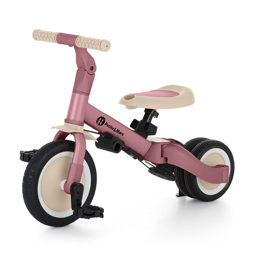PETITE&MARS - Triciclo de criança 5em1 TURBO Dusty Rosa