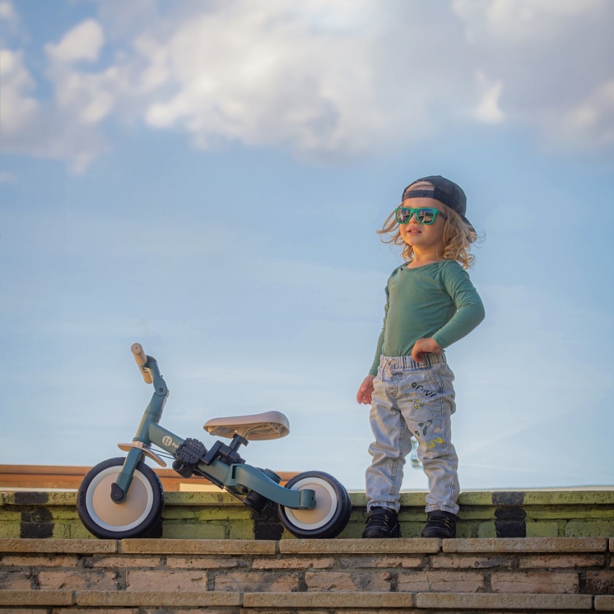 PETITE&MARS - Triciclo de criança 5em1 TURBO Misty Green