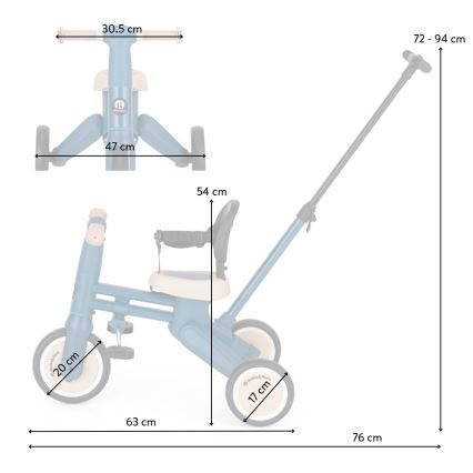 PETITE&MARS - Triciclo infantil 4 em 1 DRIFT Azul Oceano