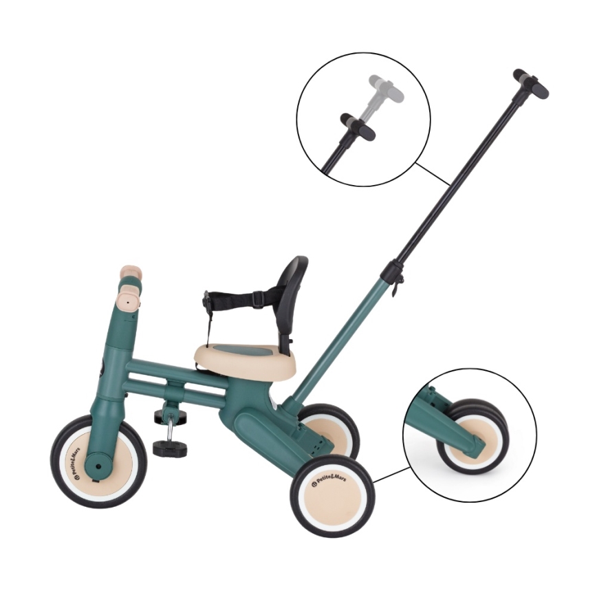 PETITE&MARS - Triciclo infantil 4 em 1 DRIFT Verde Névoa