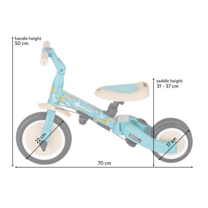 PETITE&MARS - Triciclo infantil 5 em 1 TURBO LIMITED Dino Park