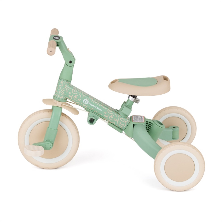 PETITE&MARS - Triciclo infantil 5 em 1 TURBO LIMITED Green Twist