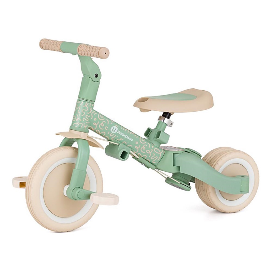 PETITE&MARS - Triciclo infantil 5 em 1 TURBO LIMITED Green Twist